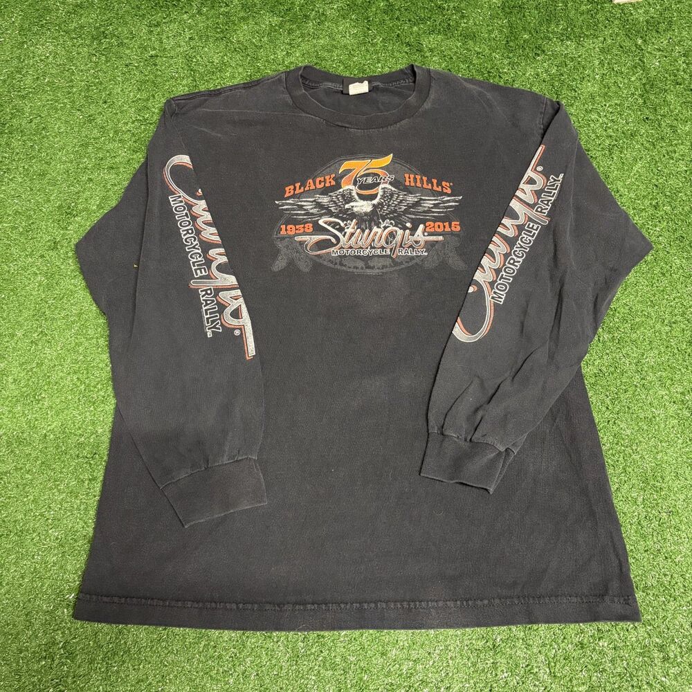 2015 Sturgis Motorcycle Rally Long Sleeve Tee Men’s Large Graphic Shirt